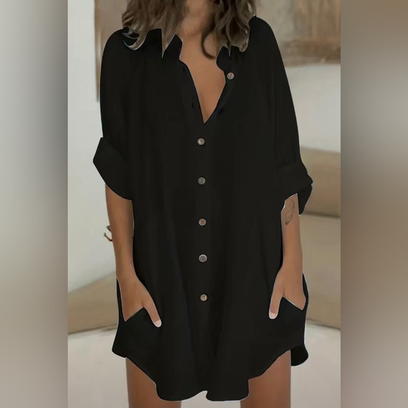 Dresses & Skirts - ❤️❤️❤️AMAZING black tunic ❤️❤️❤️ wear as a dress, cover up, over shorts! CUTE